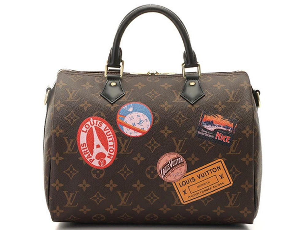 LOUIS VUITTON Speedy Bandouliere Monogram Macassar Brown My LV World Tour